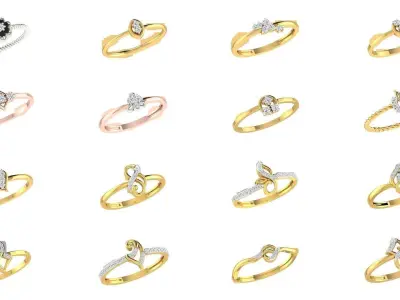 142 Women light weight ring 3dm stl render detail 3D print model 3D Model Pack