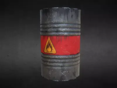Barrel Scifi Low-poly 3D model