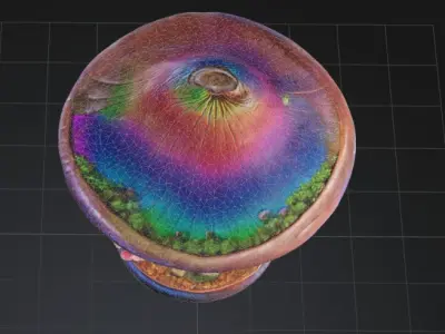 Fantasy Rainbow Mushroom - High-Detail 3D Model Free 3D model