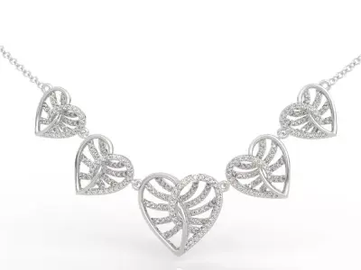 Elegant Five Hearts Pendant 3D print model