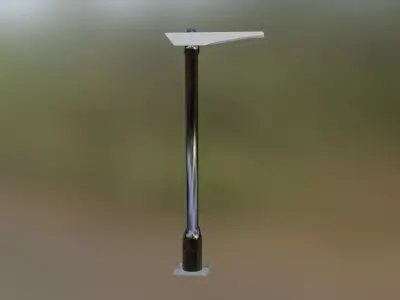 Low poly streetlight pole with light 3D model