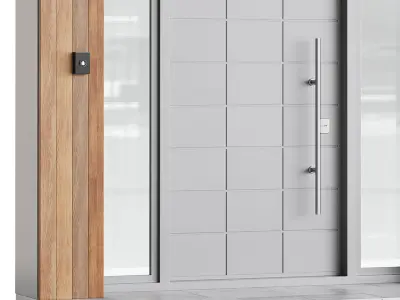 Modern entrance door 02 3D model
