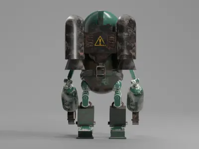OLD ROBOT Low-poly 3D model