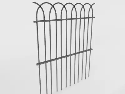 Antique Victorian Fence Low-poly 3D model