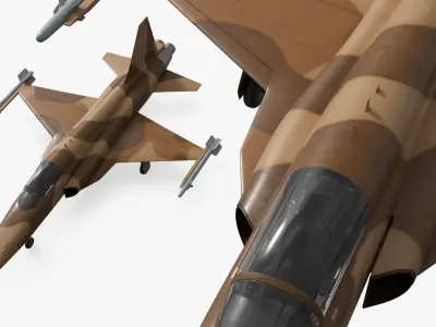  Sand Camo Jet Fighter with Wing Missiles 