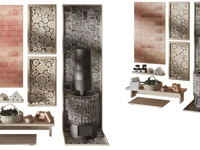 Sauna and bath filling set 3D model