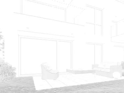 Beautiful terrace night view 3D model