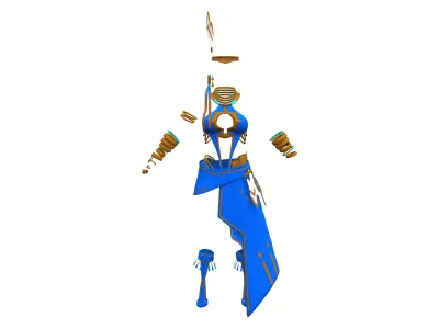 Indian African Punk Tribal Full Outfit Low-poly 3D model