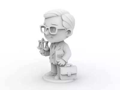 Lawyer Cartoon Character 3D Printable 3D print model