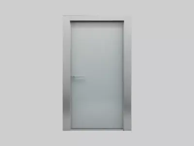 Glass panel door model Low-poly 3D model