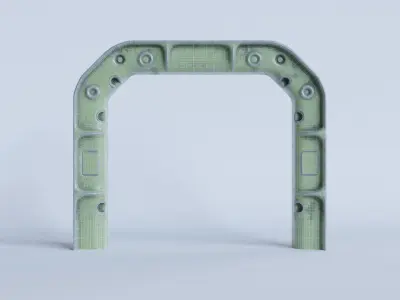 Modular Post Apocalyptic and Militaristic Bunker Set Low-poly 3D model