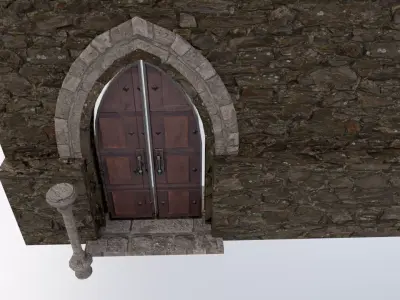 Medieval Door Low-poly 3D model