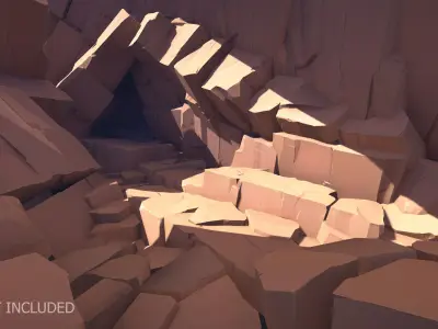 Vert Vaults - Rocks pack Low-poly 3D model