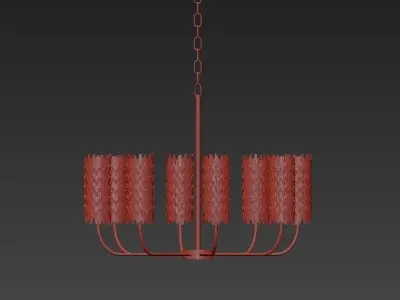 Natural Selenite Shaded 8 Light Chandelier 3D model