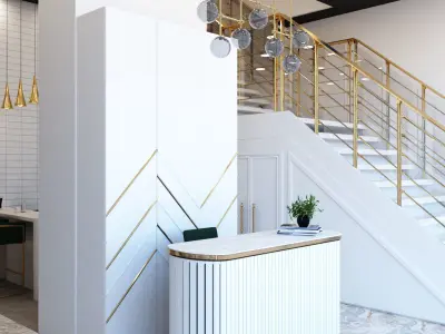 Beauty Salon Interior Scene 3D model  3D model