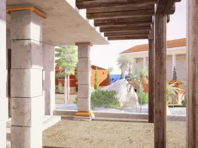  Ancient Greek Island City Low-poly 3D model