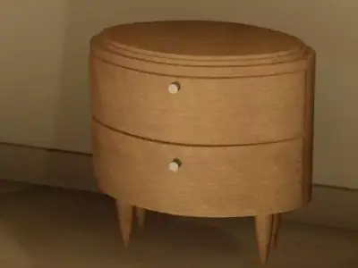 wooden small table with draws Low-poly 3D model