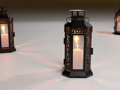 Enrum metal candle lamp 3D model