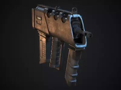 Sci Fi Rifle Low-poly 3D model get