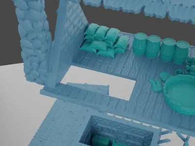 Medieval Bakery Tabletop Terrain 25 mm 3D print model