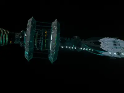 SCFI IMPERIAL Corvette Spaceship Low-poly  3D model