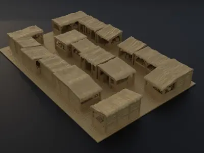 Modular Grand Marketplace Tabletop Terrain 28 MM 3D print model
