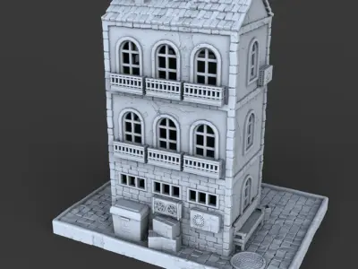Old Town Architecture 3D print model