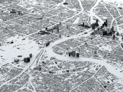 Osaka Streets and Buildings 3D model