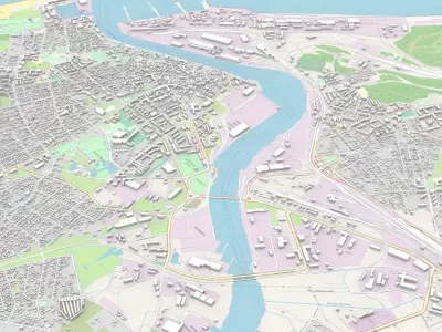 Cityscape Ventspils Latvia 3D model