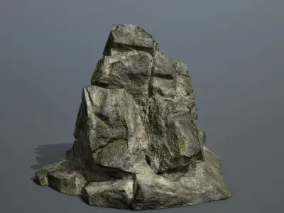 Mountain 2 rock Low-poly 3D model