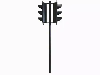 Double Traffic Light Low-poly 3D model