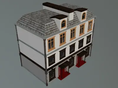 laos Game Building 5 european style  Low-poly 3D model