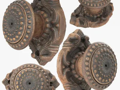 Old Doorknob Low-poly 3D model