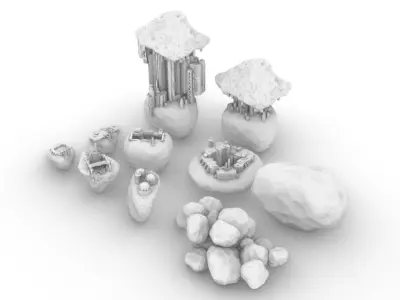 Wild and Settled Asteroids 3D print model