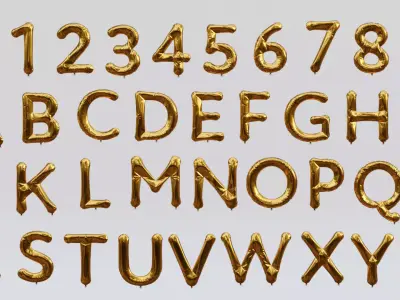 Balloon Letter and Number Kit 3D model