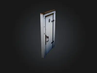 steel door  Low-poly 3D model