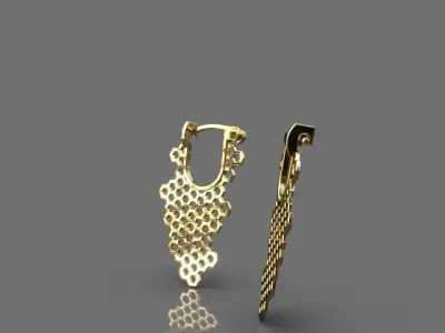 Light honeycomb earrings 3D print model