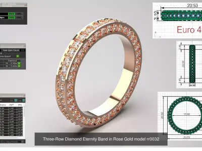 Eternity Ring Collection  cad Ready to make stl 3d files 3D Model Pack