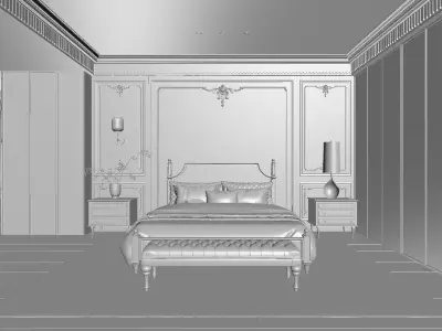 American Rustic Wood Style 3D Model 3D model