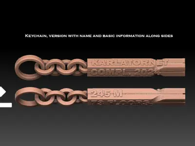 Karlatornet Model Keychain And Pencil Holder Merchandise 3D print model
