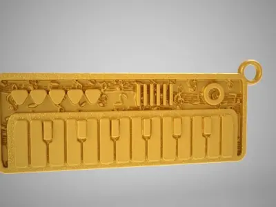 Keyboard Keychain 3D print model