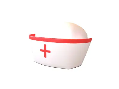 Nurse Hat v2 002 Low-poly 3D model