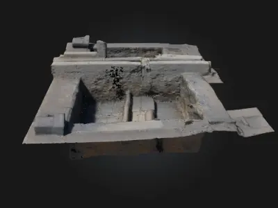 Excavation Site Blueprint Archaeological Layout Model 3D model