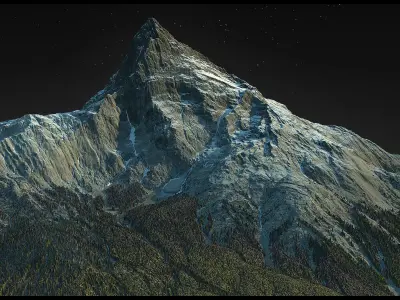 Granite Peak Mountain - 3 Variation of fully generated mesh 3D model