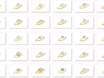 54 WOMEN RING FILES LESS THAN 2 GM LIGHT WT 3D print model