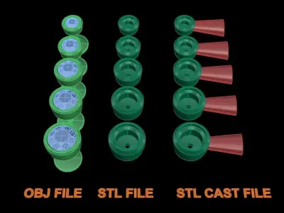 BEZEL STUD DIAMOND EARRING MIX SIZES 3D print model