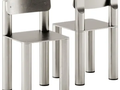 TAVOLO 2 Table by Pulpo and SILO Aluminium chair by Found 3D model