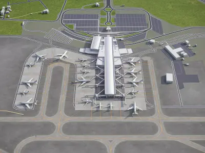Larnaca - International Airport - LCA Low-poly 3D model