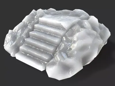 stairs stone 12 Low-poly 3D model