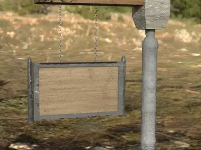 Old Road Sign  - Low Poly Low-poly 3D model